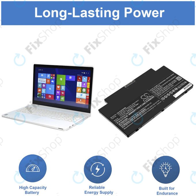 Battery for Fujitsu Lifebook AH77, A556, A3510, U536, 4050mAh, Li-Pol, 10.8V, CP641484-01, HQ