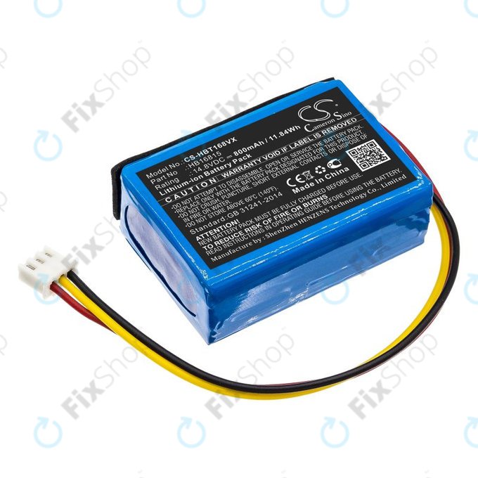 Battery for Hobot 168, 188, 198, 268, 288, 298, 368, 388, 800mAh, Li-Ion, 14.8V, HB16815, HQ