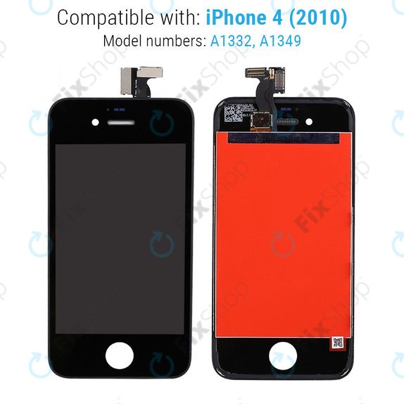 Display for iPhone 4, Black, Touch Screen with Frame