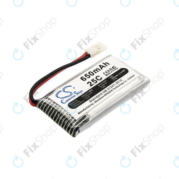 Battery for Hubsan X4 H107, 650mAh, Li-Pol, 3.7V, H107C-A24, HQ