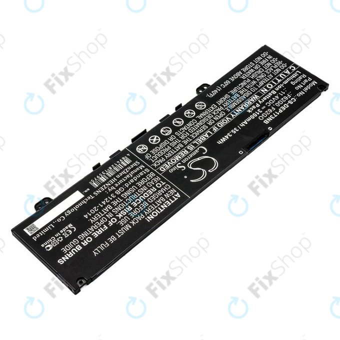Battery for Dell Inspiron 13, 7373, Vostro 13, 3100mAh, Li-Ion, 11.4V, F62G0, HQ