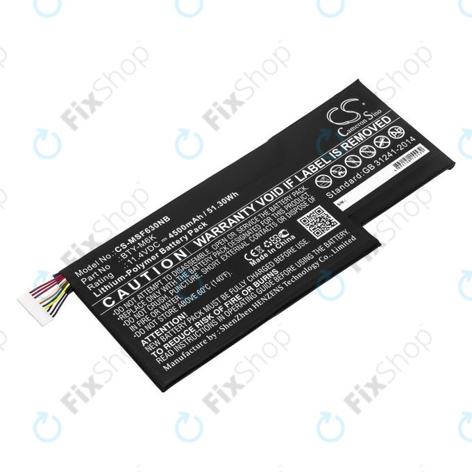 Battery for MSI GF63, MSI GF75, MSI GS63, 4500mAh, Li-Pol, 11.4V, BTY-M6K, HQ