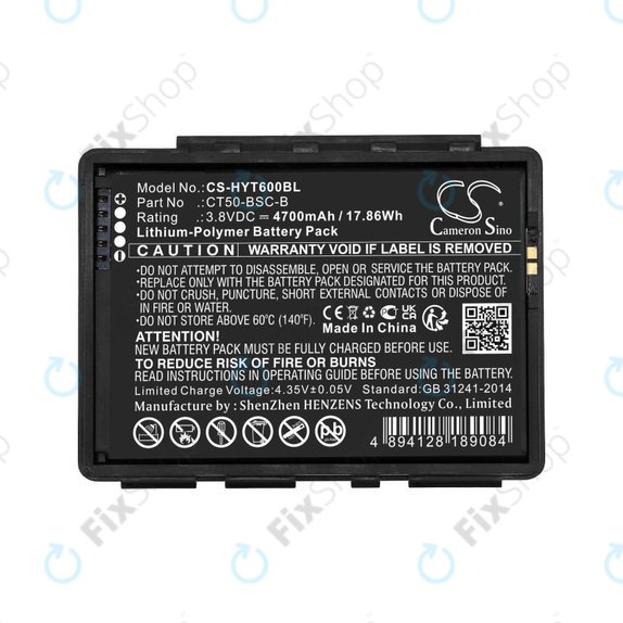 Battery for Honeywell CT50, Dolphin CT60, 4700mAh, Li-Pol, 3.8V, CT50-BSC-B, HQ