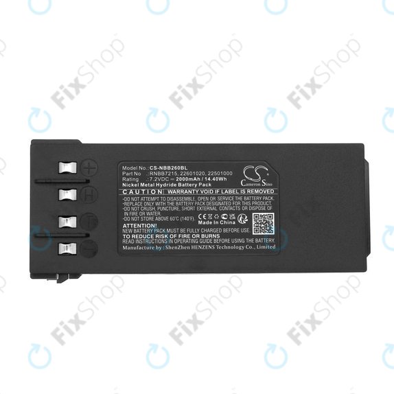 Battery for Hiab 077 Hiduo, 088CL, 095, 2000mAh, Ni-MH, 7.2V, RNBB7215, 2.250.1000, HQ