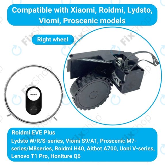 Roidmi EVE Plus - Wheel with Motor (Right) (Black)