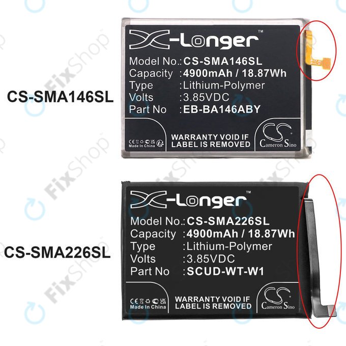 Battery for Samsung A22 5G A226B, 4900mAh, Li-Pol, 3.85 V, SCUD-WT-W1, HQ