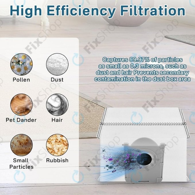 Dust Bag, 4pcs for Ecovacs Deebot T30c, T50-series, T80-series, X8-series, X9 Pro-series
