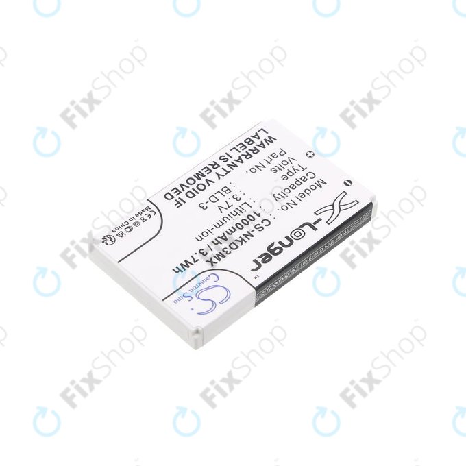Battery for Nokia 7250i, 6610, 6585, 6560, 6200, 6220, 1000mAh, Li-Ion, 3.7V, BLD-3, HQ