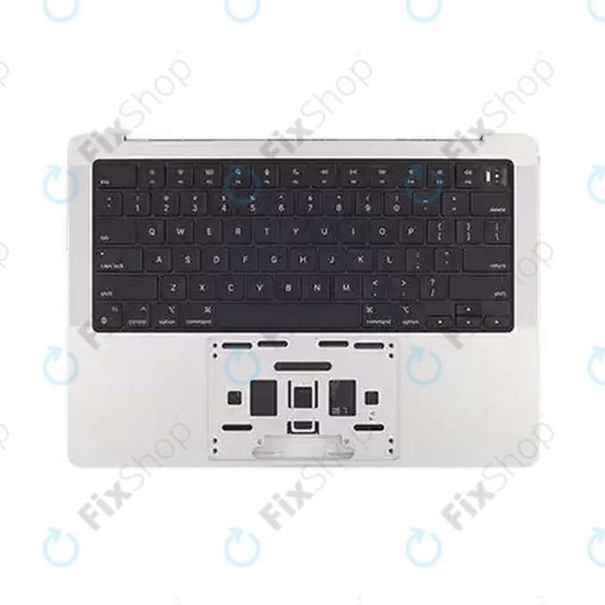 Top case keyboard frame for MacBook Pro 14", A2918 (2023), with US keyboard and battery, Silver, 661-35709, Genuine Apple