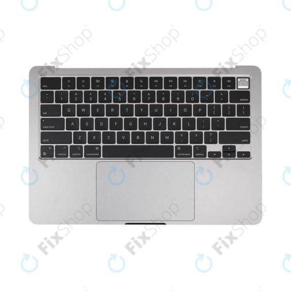 Top case keyboard frame for MacBook Air 13", A3113 (2024), with US keyboard and battery, Space Gray, 661-40227, Genuine Apple