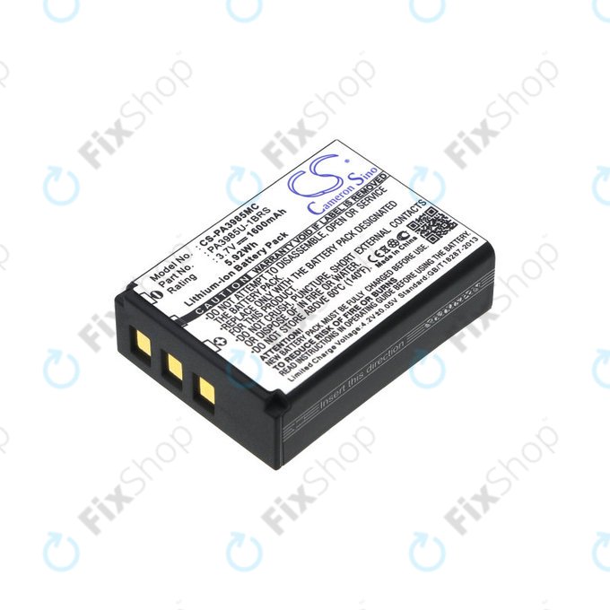 Battery for Toshiba Camileo X200, X400, 1600mAh, Li-Ion, 3.7V, PA3985, HQ