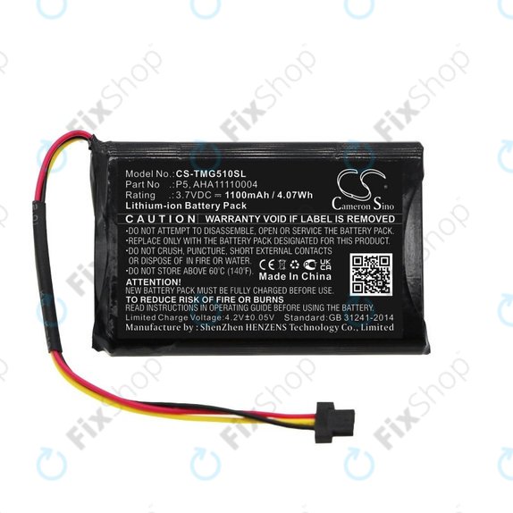 Battery for TomTom Go 510, 1100mAh, Li-Ion, 3.7V, AHA11110004, HQ