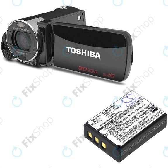 Battery for Toshiba Camileo X200, X400, 1600mAh, Li-Ion, 3.7V, PA3985, HQ