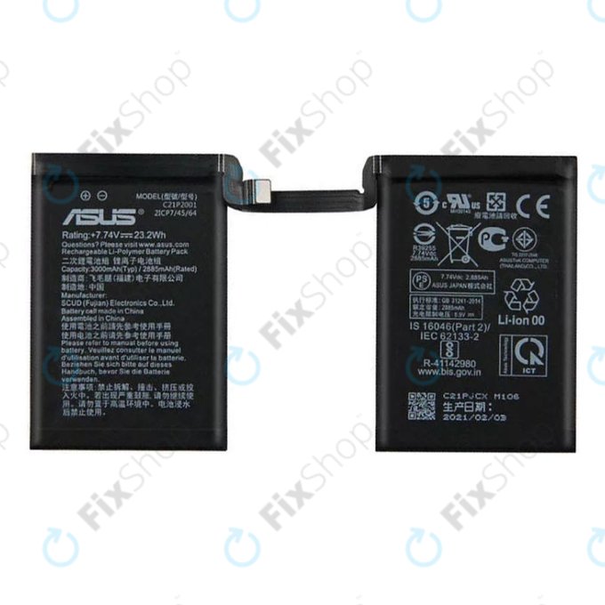 Asus ROG Phone 5 ZS673KS - Battery C21P2001 6000mAh - 0B200-03920400 Genuine Service Pack