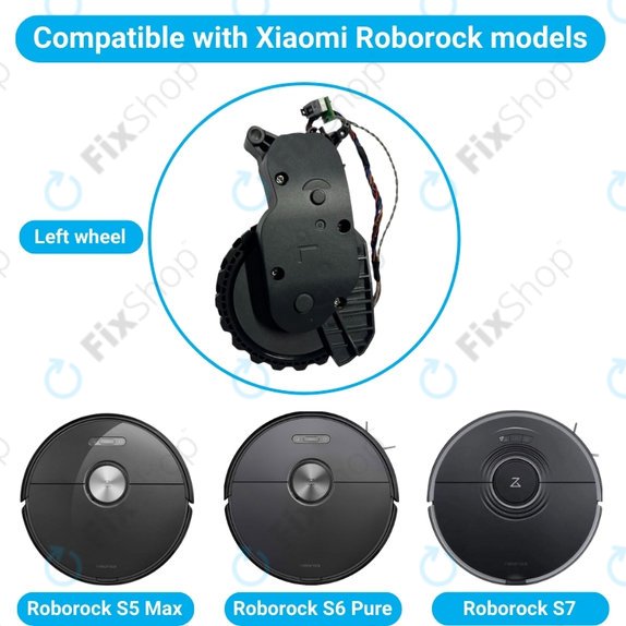 Xiaomi Roborock S5 Max, S6 Pure, S7 - Wheel with Motor (Left) (Black)