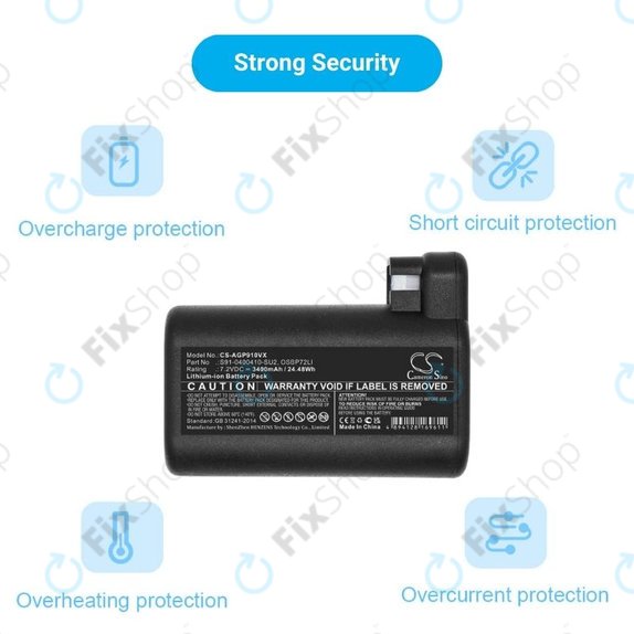 AEG RX-series, Electrolux E, P-series - Battery S91-0400410-SU2, OSBP72LI, OSBP72LI25 Li-Ion 7.2V 3400mAh HQ