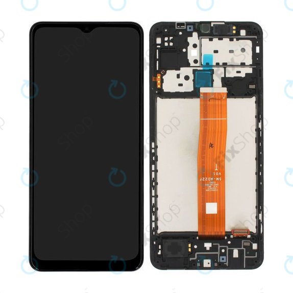 Samsung Galaxy M12 M127F - LCD Display + Touch Screen + Frame (Black) - GH82-25042A, GH82-25043A Genuine Service Pack