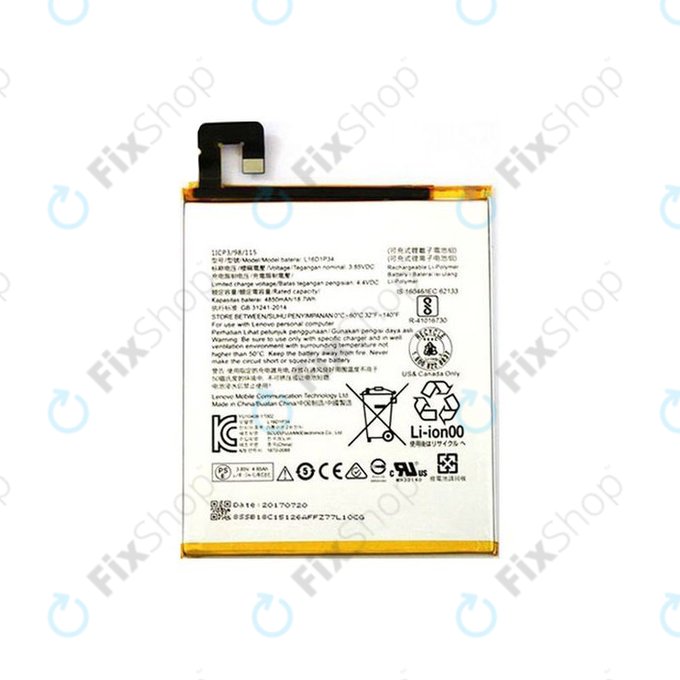 Lenovo Tab 4 8 TB-8704F - Battery L16D1P34, L20D1P31 4850mAh