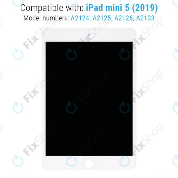 LCD Display for iPad Mini 5, White, Touch Screen without Frame, Refurbished