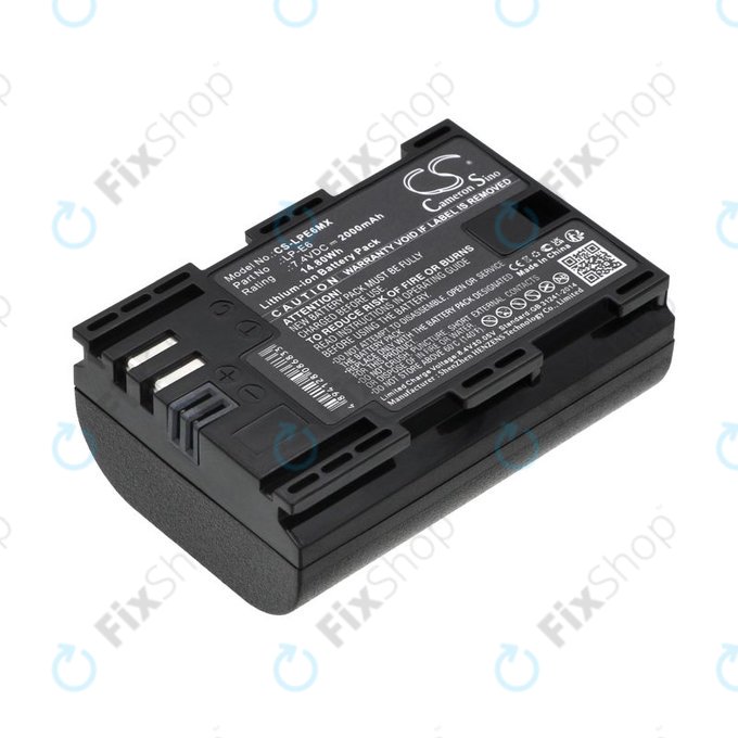 Battery for Canon EOS 5D Mark II, EOS 7D, EOS 70D, 2000mAh, Li-Ion, 7.4V, LP-E6, HQ