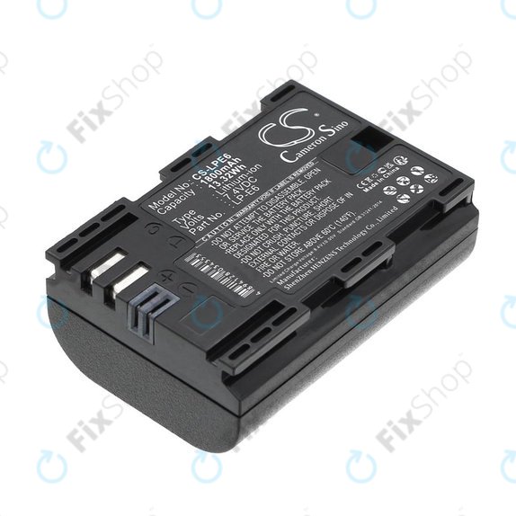 Battery for Canon EOS 60D, 5D Mk II, 7D, 1800mAh, Li-Ion, 7.4V, LP-E6, HQ
