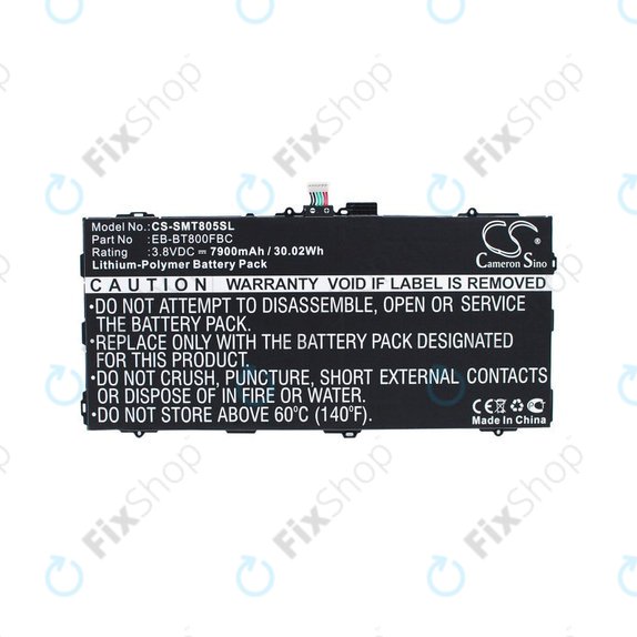 Battery for Samsung Galaxy Tab S 10.5, 7900mAh, Li-Pol, 3.8V, EB-BT800FBC, HQ