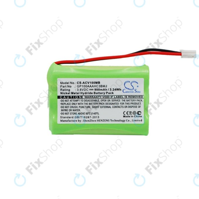 Battery for Audioline Baby Care V100, 900mAh, Ni-MH, 3.6V, GP100AAAHC3BMJ, HQ