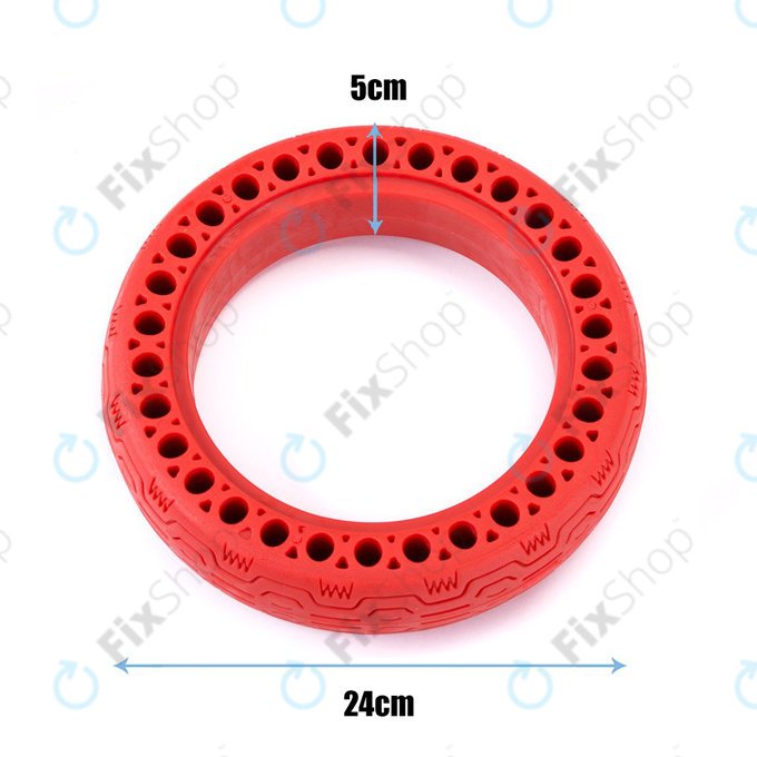Xiaomi Mi Electric Scooter 1S, 2 M365, Essential, Pro, Pro 2 - Durable Full Tubeless Tire (Type 1) (Red)