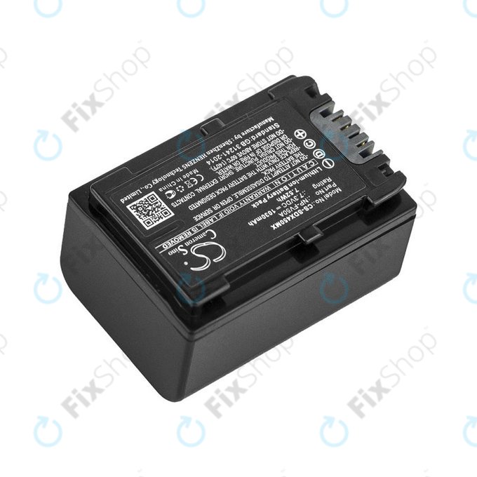Battery for Sony FDR-AX33, 40, 45, 53, 60, 700, P33, HDR-CX450, 625, 1030mAh, Li-Ion, 7.3V, NP-FV50A, HQ