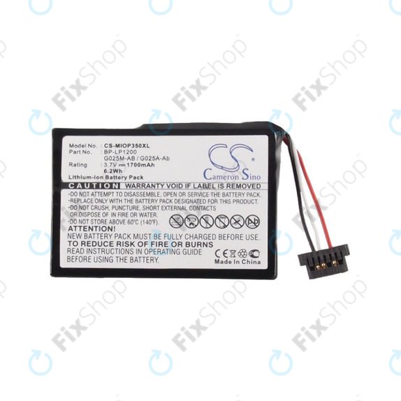 Battery for Mitac Mio P350, 1700mAh, Li-Ion, 3.7V, BL-LP1230, HQ