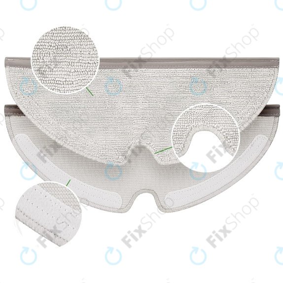 Replacement set for Xiaomi Roborock Q7+, Q7 Max, Q7 Max+ (2x Main brush, 4x Filter, 4x Side brush - White, 4x Mop cloth, 4x Dust bag)