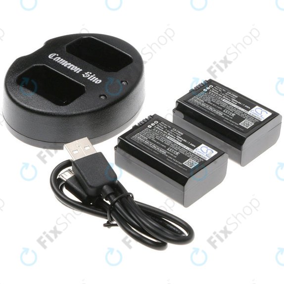 Battery 2pcs with charger for Sony NEX-5, Alpha 7, NEX-7, 1030mAh, Li-Ion, 7.4V, NP-FW50, HQ