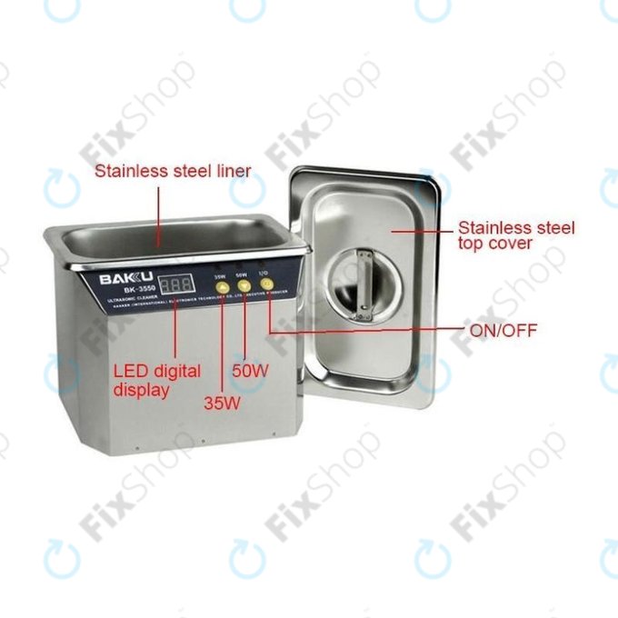 Baku BK-3550 - Stainless Steel Ultrasonic Cleaner - 0.5L
