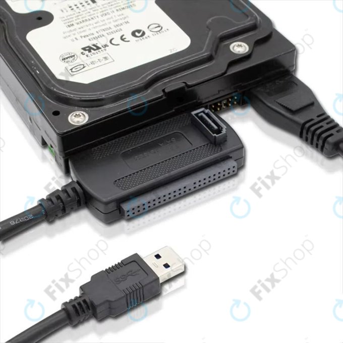USB 2.0 to IDE / SATA Adapter for 2.5" and 3.5" HDD/SSD, with EU Power Supply