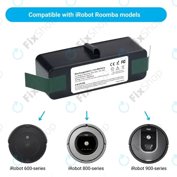 iRobot Roomba 600, 800, 900-series - Battery 4502233, 4374392, 2130LI Li-Ion 14.4V 5800mAh