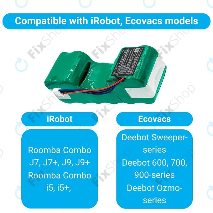 iRobot Roomba Combo-series, Ecovacs Deebot-series - Battery 4720110, DM88, DM88 Ni-MH 12.0V 3000mAh HQ