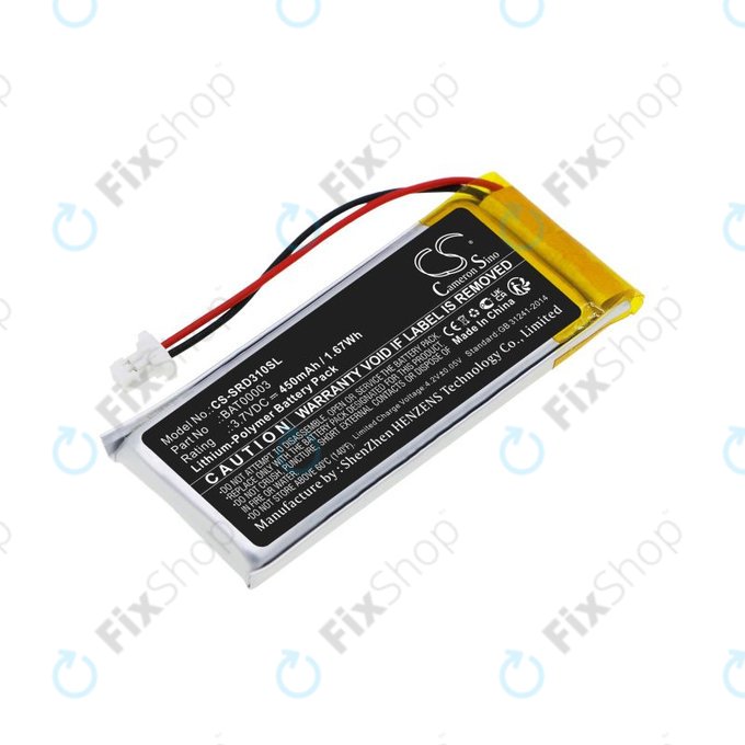 Battery for Cardo Q1, Q3, 450mAh, Li-Pol, 3.7V, BAT00003, HQ