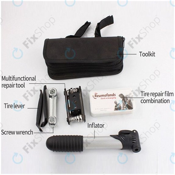 Multifunctional Toolkit - Air Pump, Tire Kit, Wrench, Crowbars & Screwdriver 16in1