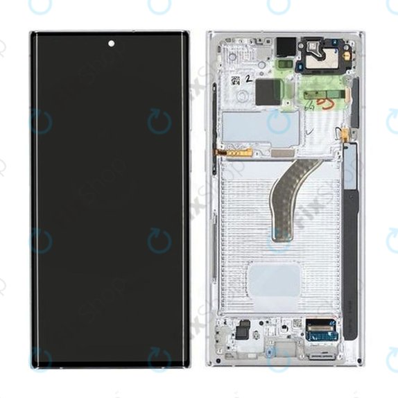 Samsung Galaxy S22 Ultra S908B - LCD Display + Touch Screen + Frame (Phantom White) - GH82-27488C, GH82-27489C Genuine Service Pack