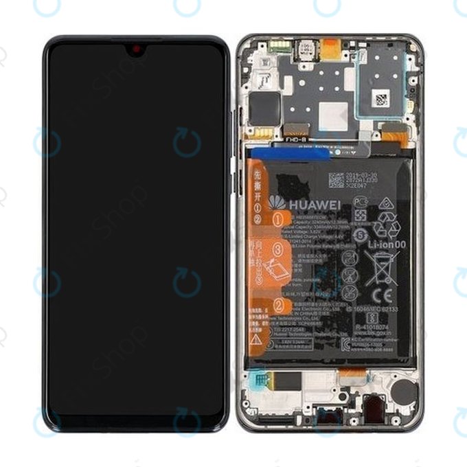 Huawei P30 Lite (2020) - LCD Display + Touch Screen + Frame + Battery (Midnight Black) - 02353FPX, 02353DQU Genuine Service Pack