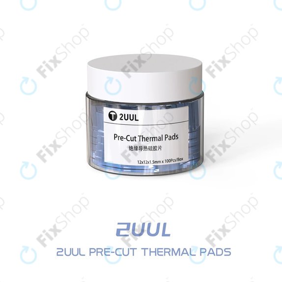 2UUL Pre-Cut Thermal Silicone Pads - 12 x 12 x 1.5mm (100pcs)
