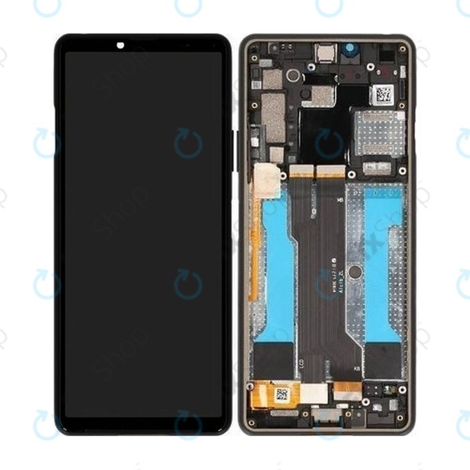 Sony Xperia 10 III - LCD Display + Touch Screen + Frame (Black) - A5034092A Genuine Service Pack