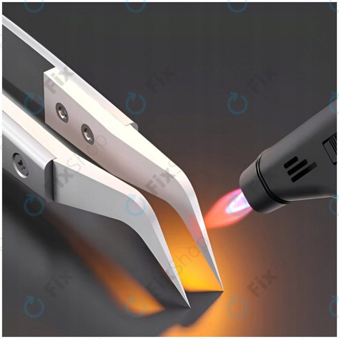 Precision Heat Resistant Ceramic Tweezer with Curved Tip, Mechanic SM-17