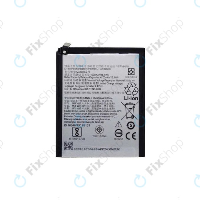 Motorola Moto G6 Play XT1922, Lenovo K6 Note, Moto E5 XT1944 - Battery BL270 4000mAh
