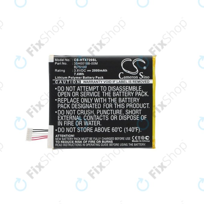 Battery for HTC EVO One, 2000mAh, Li-Pol, 3.8 V, BJ75100, HQ