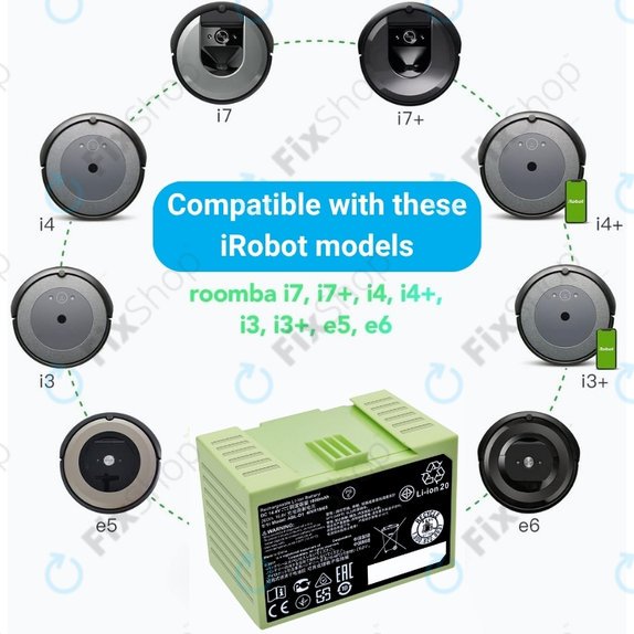 iRobot Roomba e-series, i-series - Battery ABL-D1, 4624864, ABL-D2 Li-Ion 14.4V 3000mAh