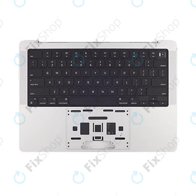 Top case keyboard frame for MacBook Pro 14", A2442 (2021), A2779 (2023), with US keyboard and battery, Silver, 661-21973, Genuine Apple