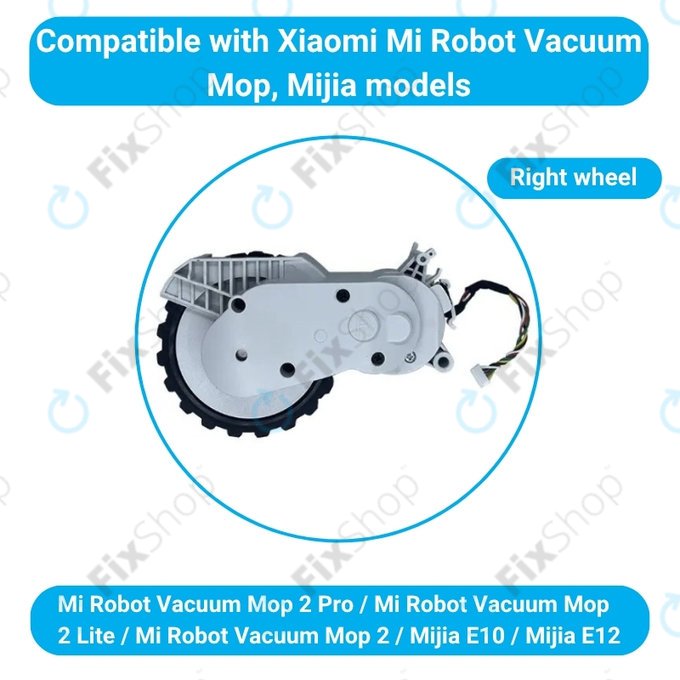 Xiaomi Mijia E10, E12, Mi Robot Vacuum Mop 2 Lite, 2 Pro - Wheel with Motor (Right) (White)
