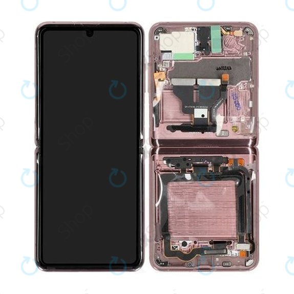 Samsung Galaxy Z Flip 5G F707B - LCD Display + Touch Screen + Frame (Mystic Bronze) - GH82-23351B Genuine Service Pack