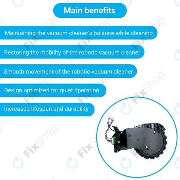 Xiaomi Robot Vacuum X20, S10, Dreame X30, X20, X10 Pro - Wheel with Motor (Left) (Black)